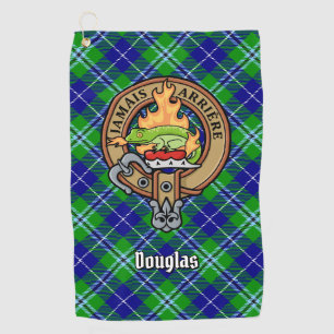 Clan Douglas Crest over Tartan Golf Towel