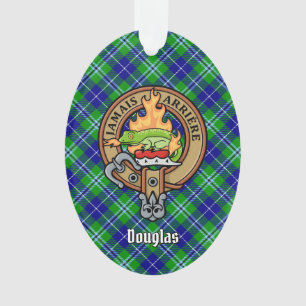 Clan Douglas Crest over Tartan Ornament