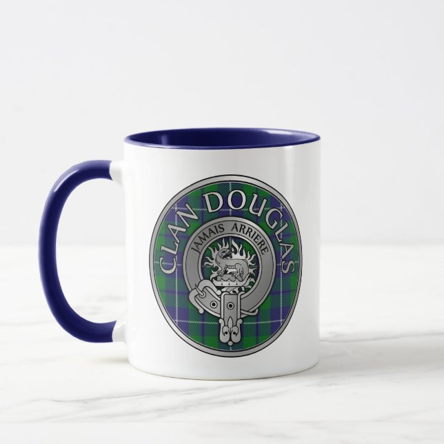 Clan Douglas Crest & Tartan Mug (Left)