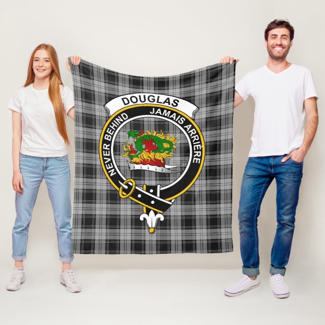 Clan Douglas Grey Tartan Plaid Fleece Blanket (In Situ)