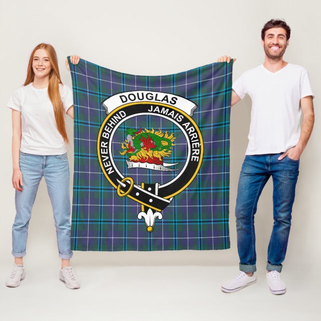 Clan Douglas Modern Tartan Plaid Fleece Blanket (In Situ)