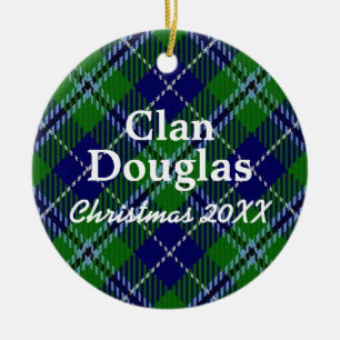 Clan Douglas Scottish Tartan Ceramic Tree Decoration