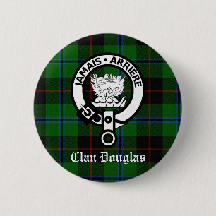 Clan Douglas Tartan Crest 6 Cm Round Badge