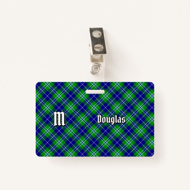 Clan Douglas Tartan ID Badge (Front with Clip)