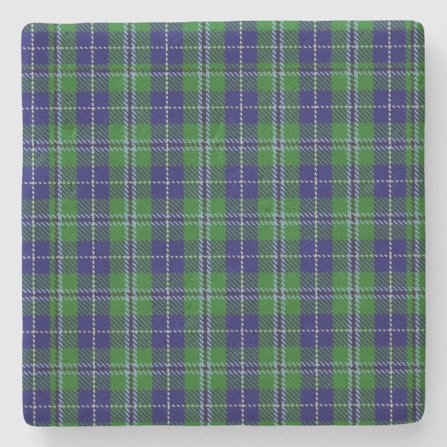 Clan Douglas Tartan Plaid Stone Coaster (Front)
