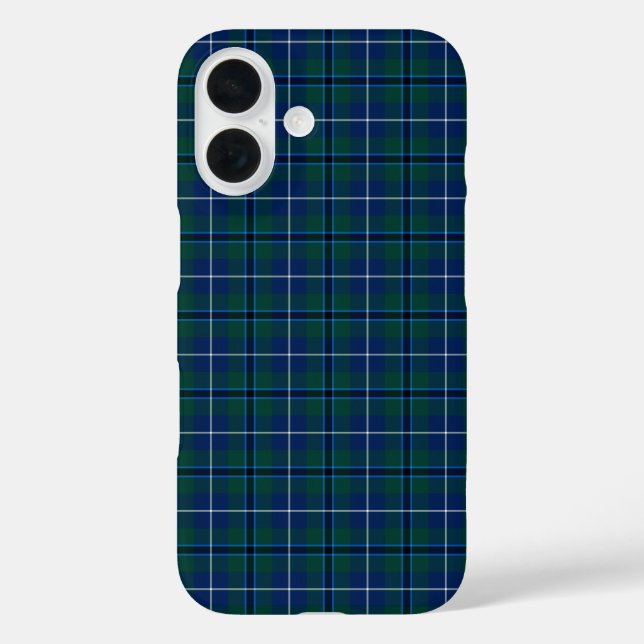 Clan Douglas Tartan Royal Blue and Green Plaid Case-Mate iPhone Case (Back)