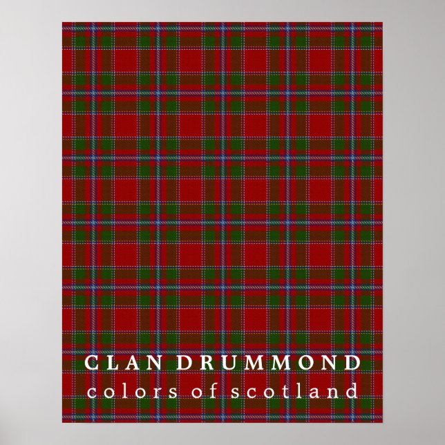 Clan Drummond Colours of Scotland Tartan Poster (Front)