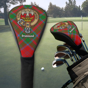 Clan Drummond Crest over Tartan Golf Head Cover