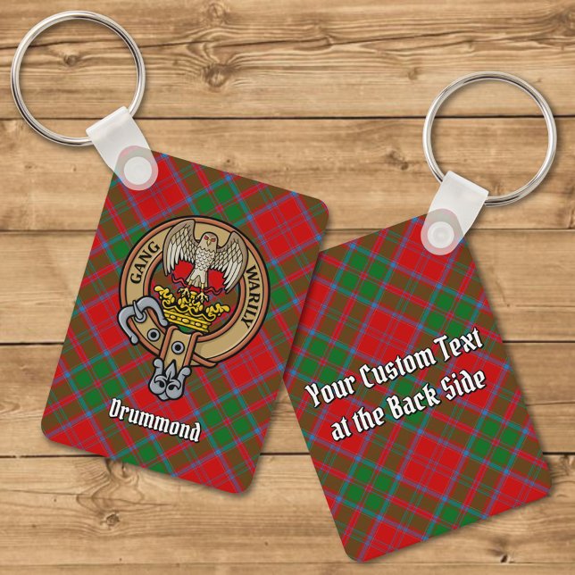 Clan Drummond Crest over Tartan Key Ring (Creator Uploaded)
