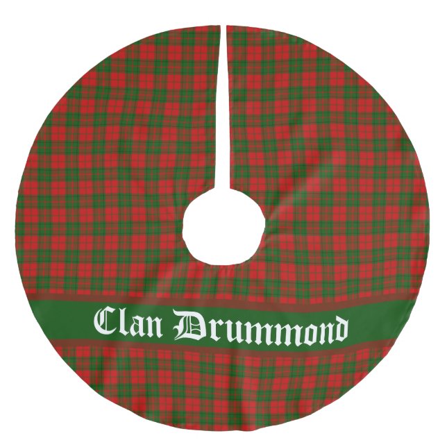 Clan Drummond Tartan Customisable  Brushed Polyester Tree Skirt (Front)