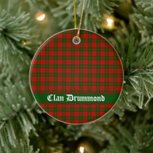 Clan Drummond Tartan Customisable  Ceramic Ornament