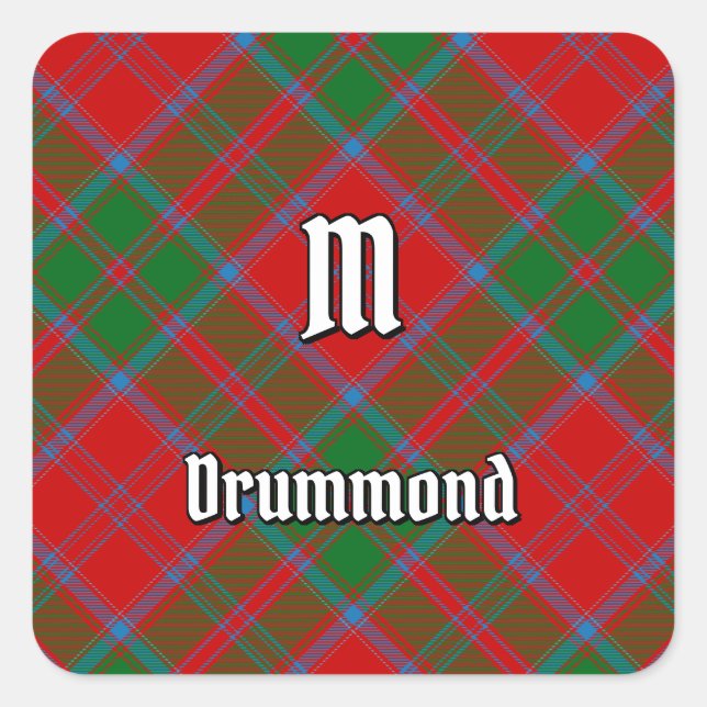 Clan Drummond Tartan Square Sticker (Front)