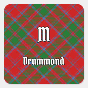 Clan Drummond Tartan Square Sticker