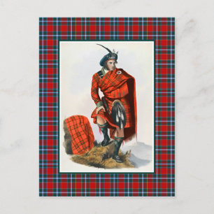 Clan Drummond Vintage Illustration Tartan Frame Postcard