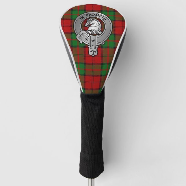 Clan Dunbar Crest & Tartan  Golf Head Cover (Front)