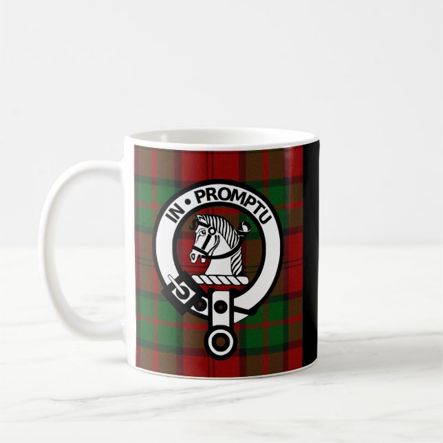 Clan Dunbar Tartan & Crest Badge Coffee Mug (Left)