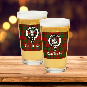 Clan Dunbar Tartan & Crest Badge  Glass