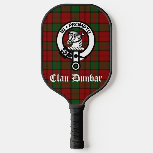 Clan Dunbar Tartan & Crest Badge  Pickleball Paddle (Front)