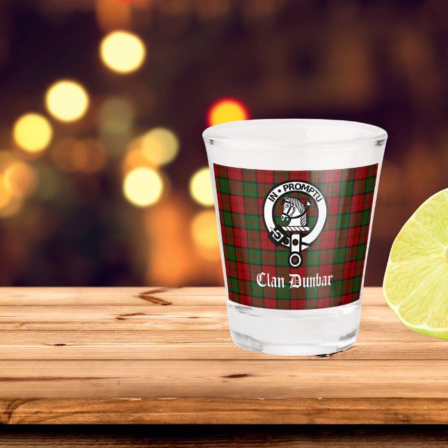 Clan Dunbar Tartan & Crest Badge   Shot Glass (Creator Uploaded)