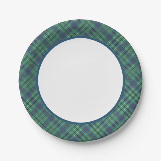 Clan Duncan Ancient Tartan Border Paper Plate (Front)