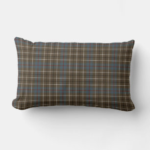 Clan Duncan Brown and Grey Scottish Tartan Lumbar Cushion