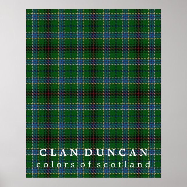 Clan Duncan Colours of Scotland Tartan Poster (Front)