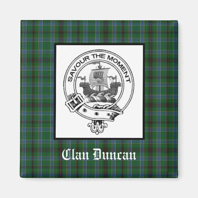 Clan Duncan Crest Badge & Tartan Magnet (Front)