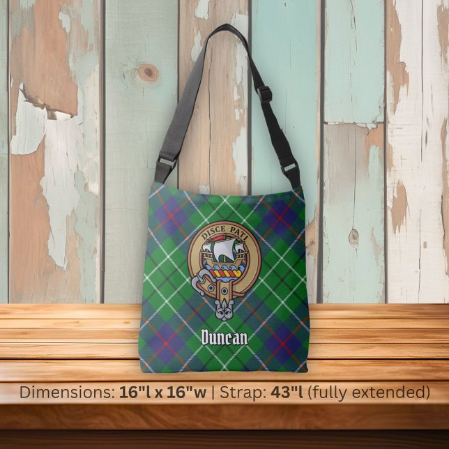 Clan Duncan Crest over Tartan Crossbody Bag (Creator Uploaded)