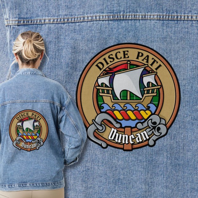 Clan Duncan Crest over Tartan Denim Jacket (Creator Uploaded)