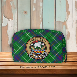 Clan Duncan Crest over Tartan Dopp Kit