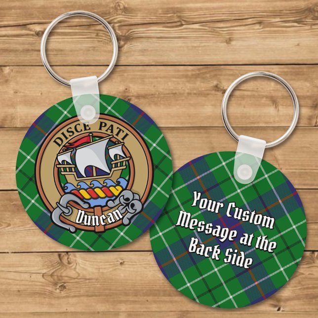 Clan Duncan Crest over Tartan Key Ring (Creator Uploaded)