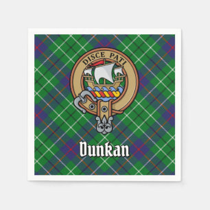 Clan Duncan Crest over Tartan Napkin