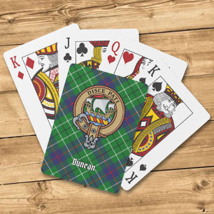 Clan Duncan Crest over Tartan Playing Cards