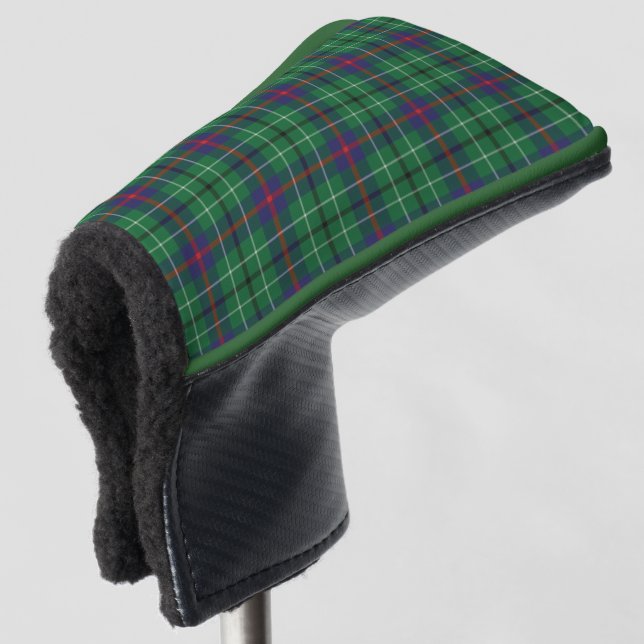 Clan Duncan Plaid Green Black Check Tartan Golf Head Cover (3/4 Front)