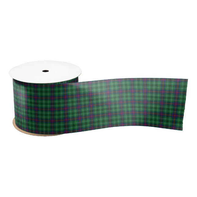 Clan Duncan Plaid Tartan Green Check Satin Ribbon (Spool)