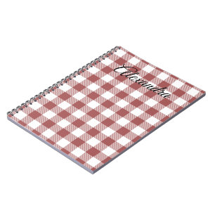 Clan duncan scottish red and white monogram cute notebook