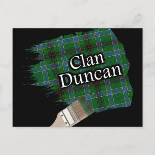 Clan Duncan Scottish Tartan Paint Brush Postcard