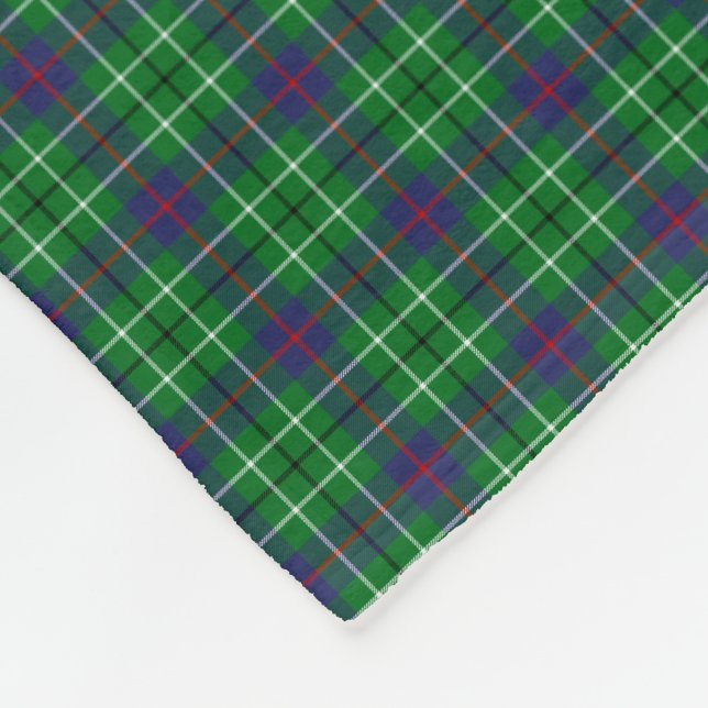 Clan Duncan Tartan Fleece Blanket (Corner)