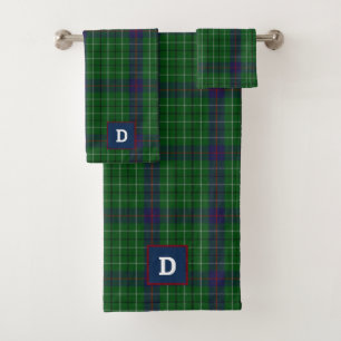 Clan Duncan Tartan Plaid Monogrammed Bath Towel Set