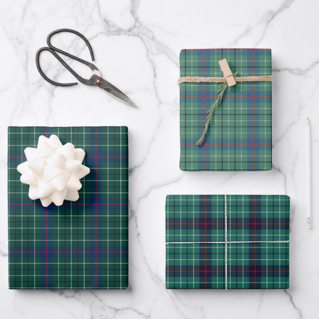 Clan Duncan Tartan Variations Wrapping Paper Sheet (Front)