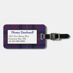 Clan Dundonald Tartan Plaid Luggage Tag