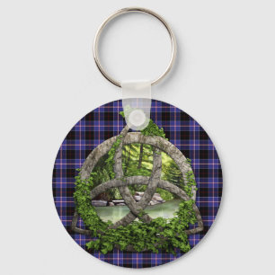 Clan Dunlap Tartan Celtic Trinity Key Ring