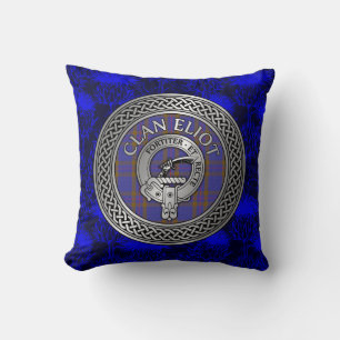 Clan ELioT Crest & Tartan Knot Cushion