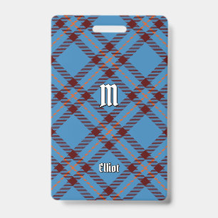 Clan Elliot Ancient Tartan Badge ID Badge