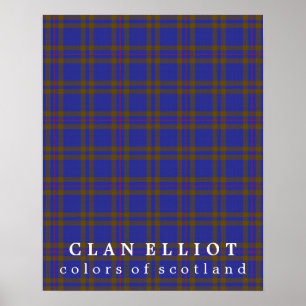 Clan Elliot Colours of Scotland Tartan Poster