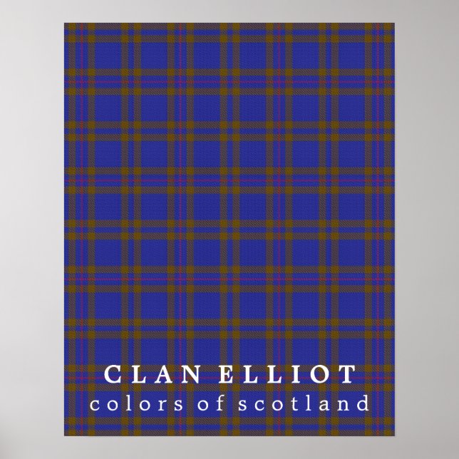 Clan Elliot Colours of Scotland Tartan Poster (Front)