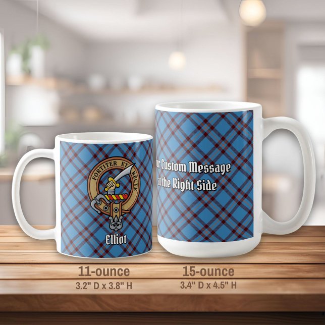 Clan Elliot Crest over Ancient Tartan Coffee Mug (Creator Uploaded)