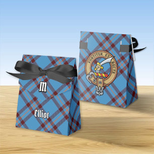 Clan Elliot Crest over Ancient Tartan Favour Box