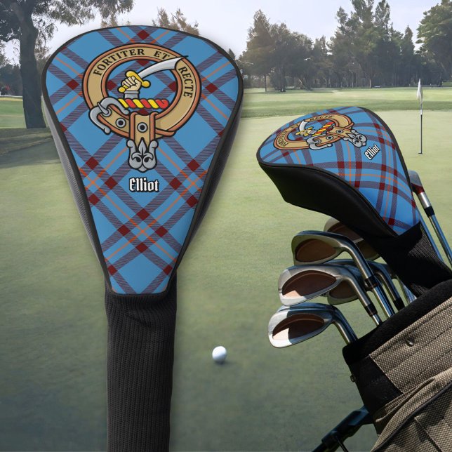 Clan Elliot Crest over Ancient Tartan Golf Head Cover (Creator Uploaded)