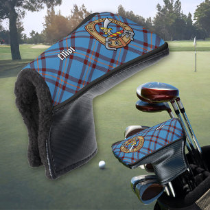 Clan Elliot Crest over Ancient Tartan Golf Head Cover